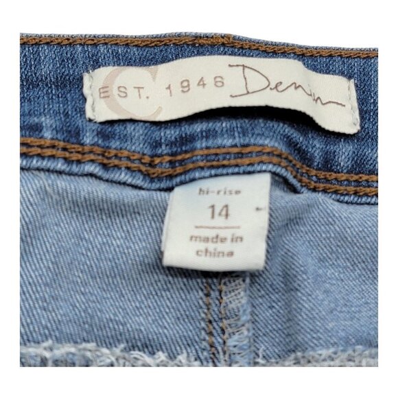 Est. 1946 Denim Women' Hi-Rise Straight Leg Light Wash Jeans Size 14 Stretch - Picture 4 of 9